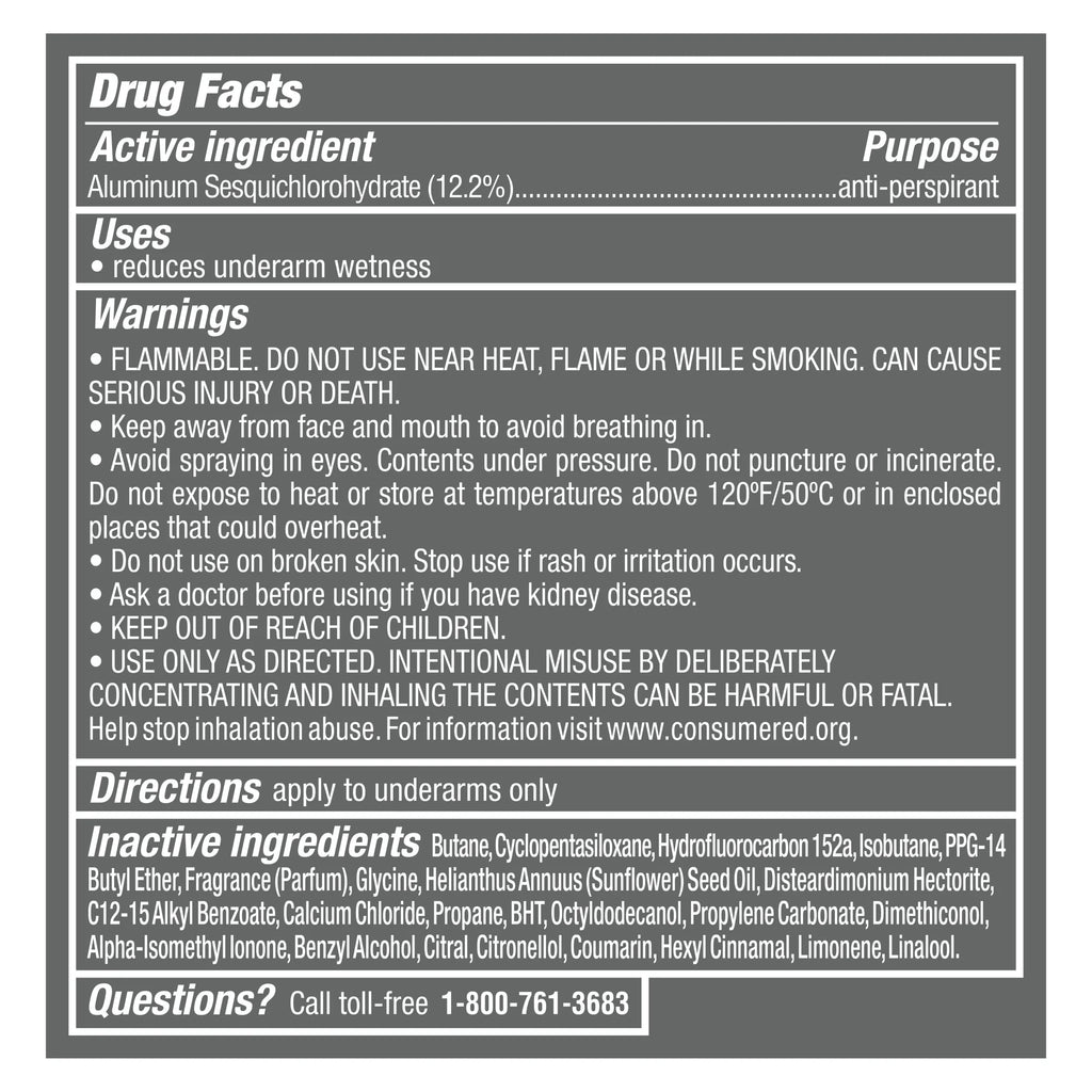 Stain Defense Long Lasting Men'S Antiperspirant Deodorant Dry Spray, Clean, 3.8 Oz