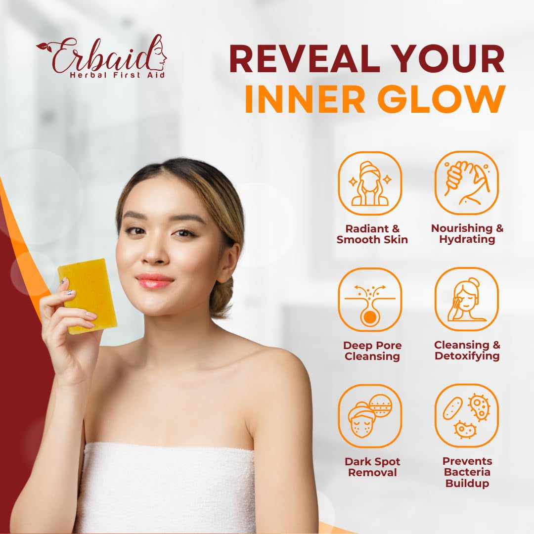 Illuminate Your Skin with Our Natural Turmeric Soap Bar – Perfect for Face & Body, Fades Dark Spots, and Hydrates for a Radiant Glow!