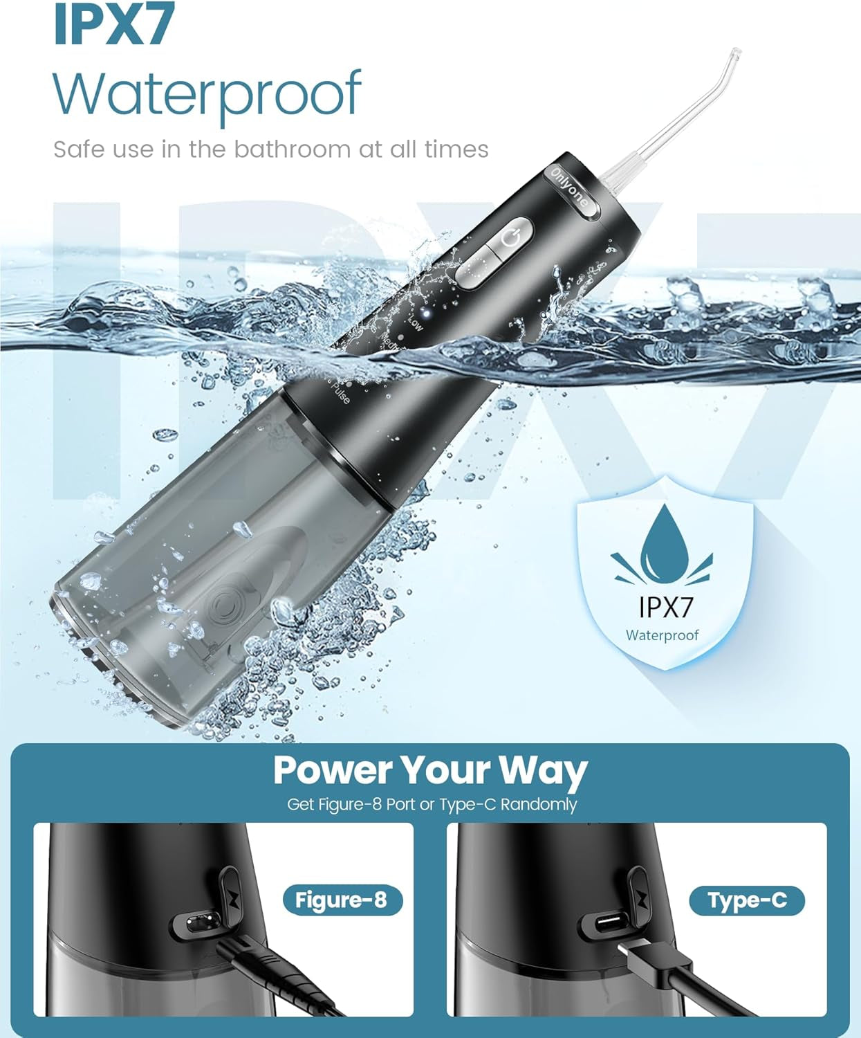 Ultimate Rechargeable Cordless Water Flosser - Adjustable Pressure for Effortless Oral Care at Home or on the Go