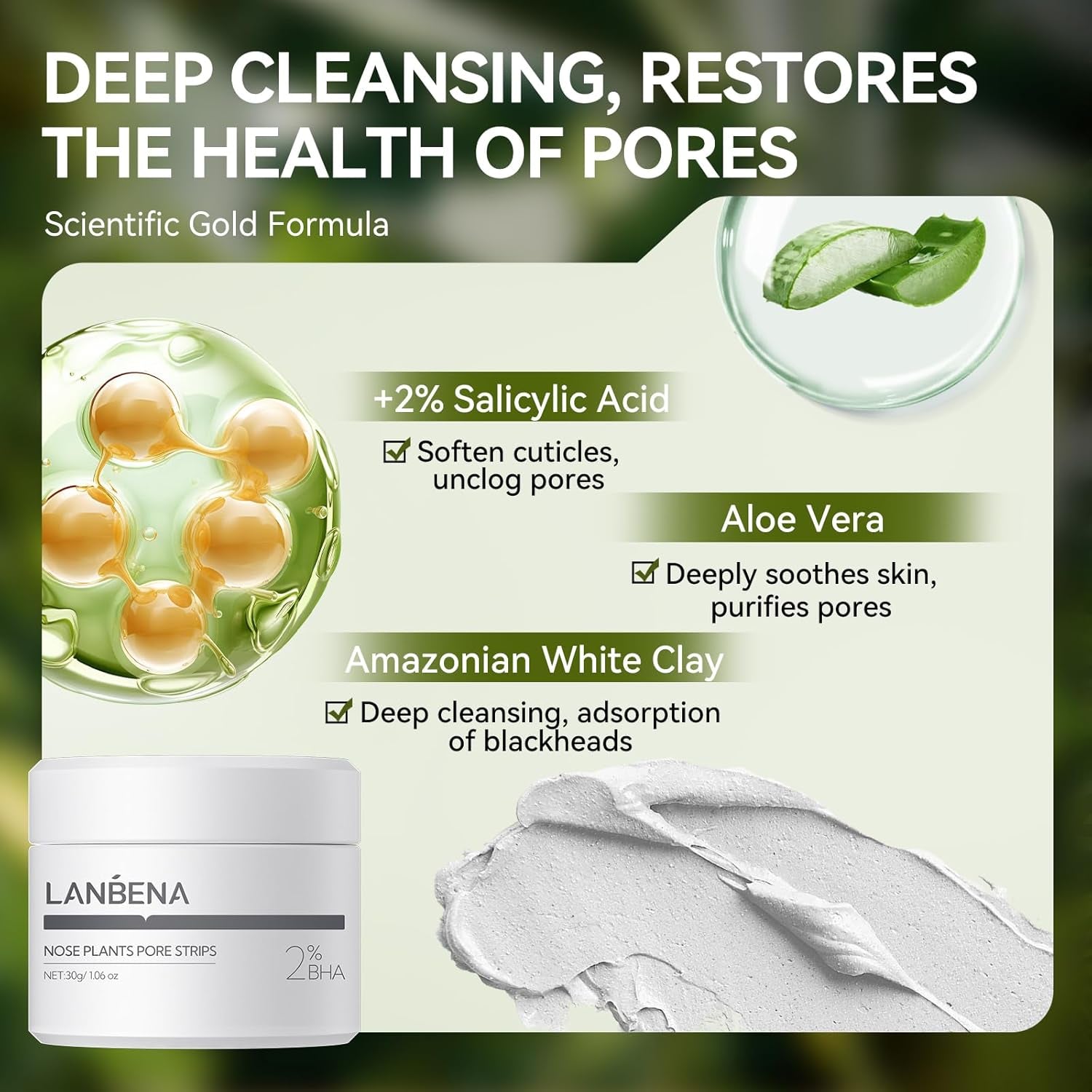 Revitalize Your Skin with LANEBNA Blackhead Remover Nose Pore Strips - 60 Deep Cleansing Strips for All Skin Types