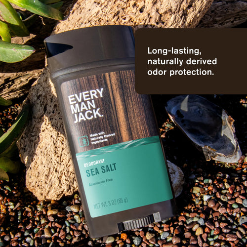 Aluminum Free Deodorant for Men, Sea Salt, Twin Pack, 3Oz Each