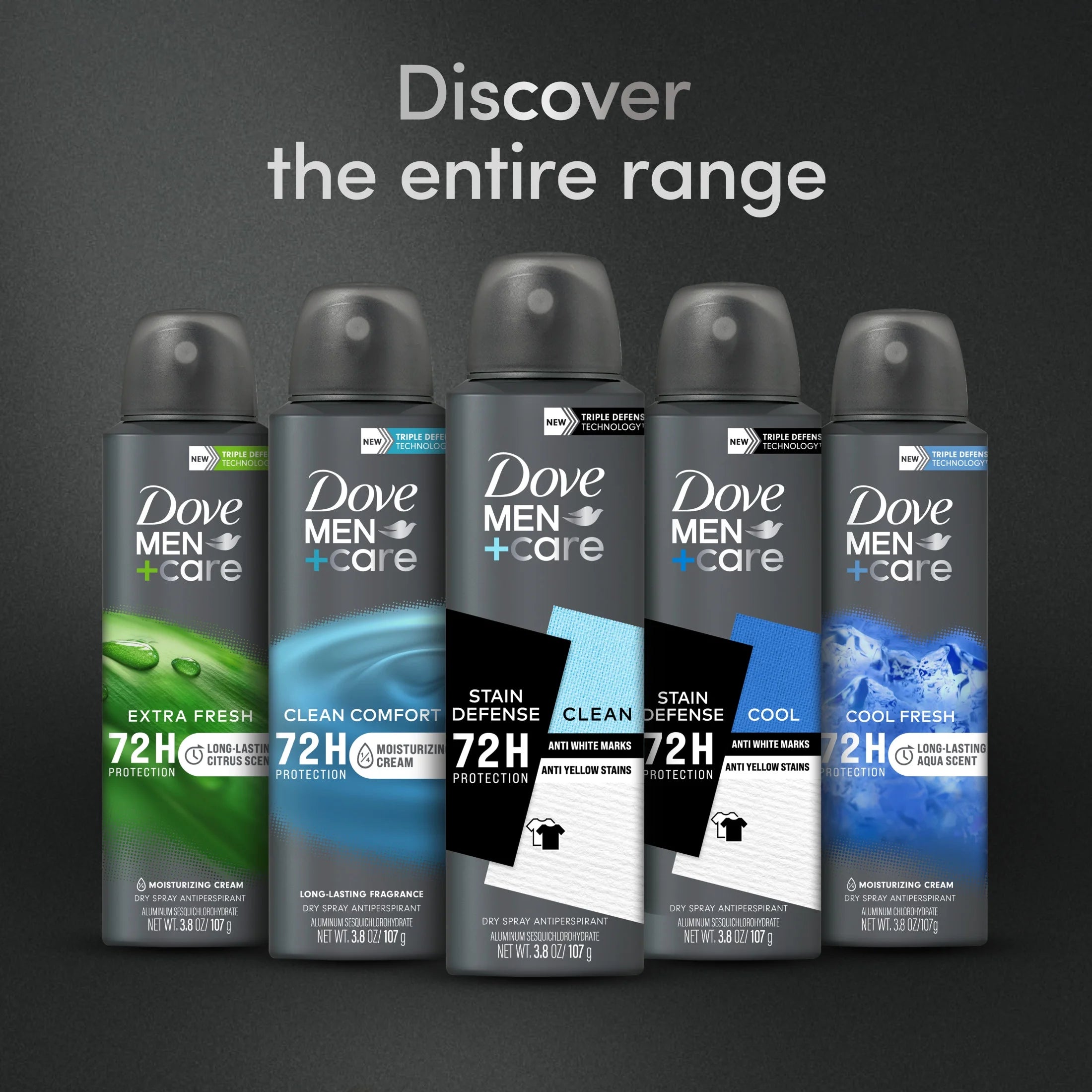 Stain Defense Long Lasting Men'S Antiperspirant Deodorant Dry Spray, Clean, 3.8 Oz