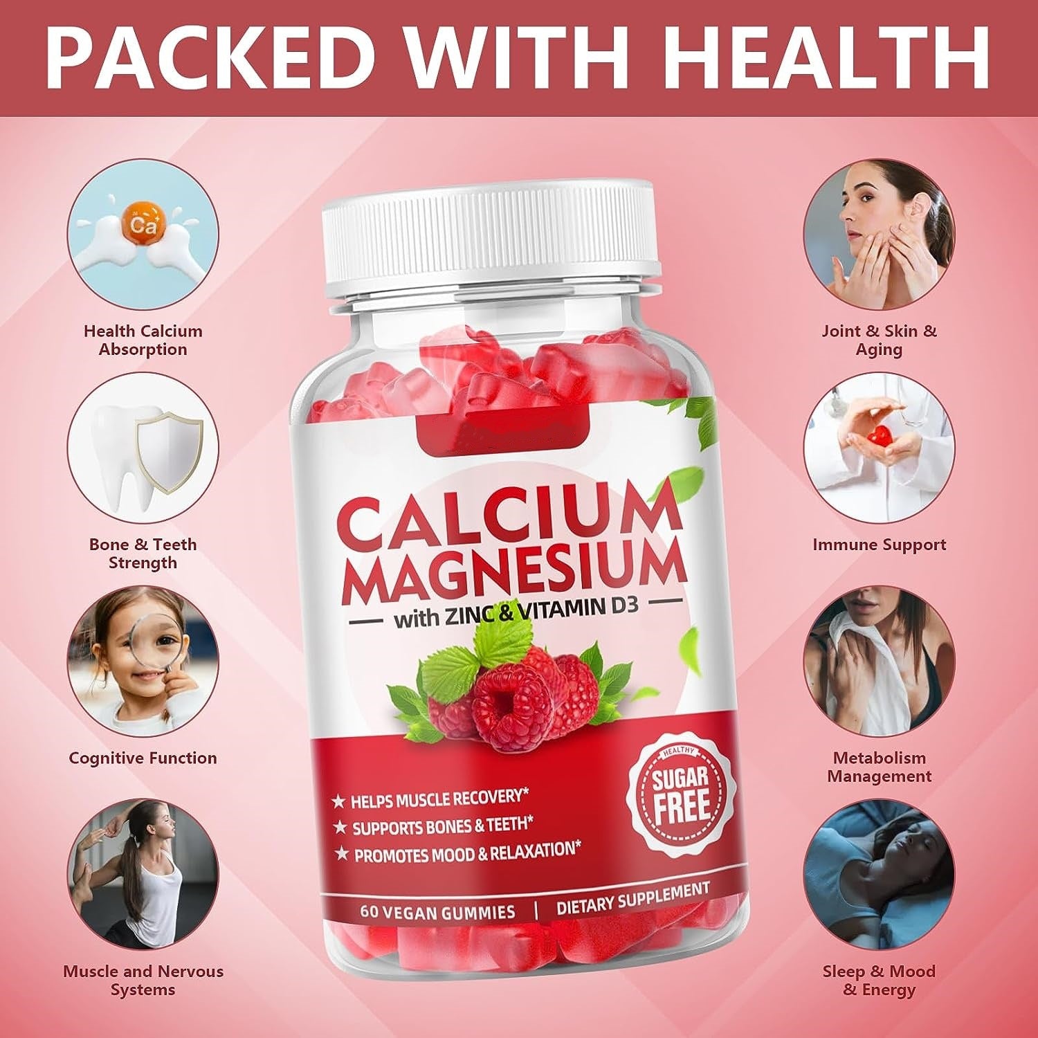 Introducing our delicious Calcium and Magnesium Gummies! Packed with essential nutrients, these tasty gummies support strong bones and muscle function while adding a fun twist to your daily wellness routine.