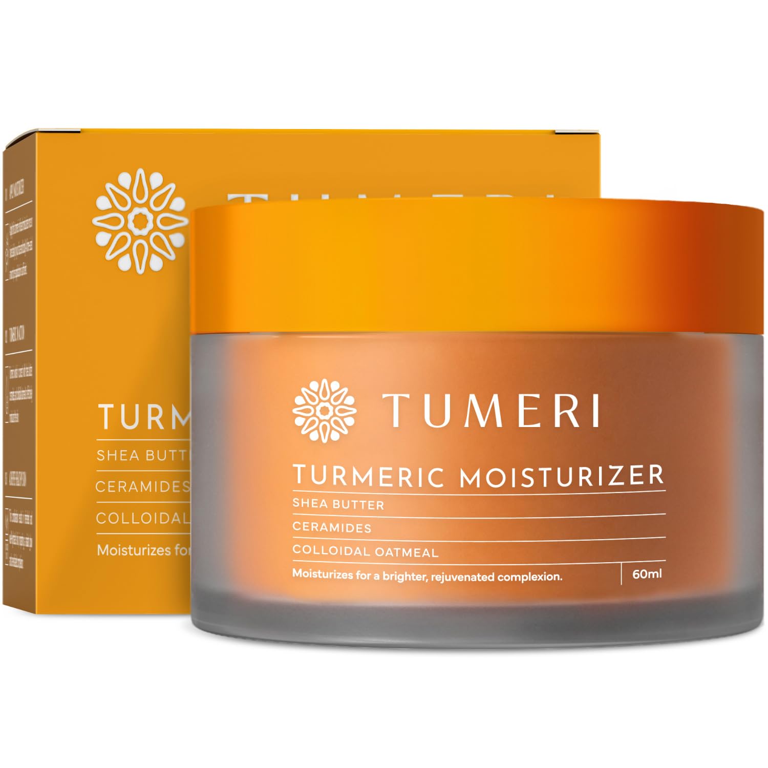 Nourishing Turmeric Moisturizer Cream for Face and Body - Hydrating and Revitalizing Formula with Shea Butter and Colloidal Oatmeal - 60 ml
