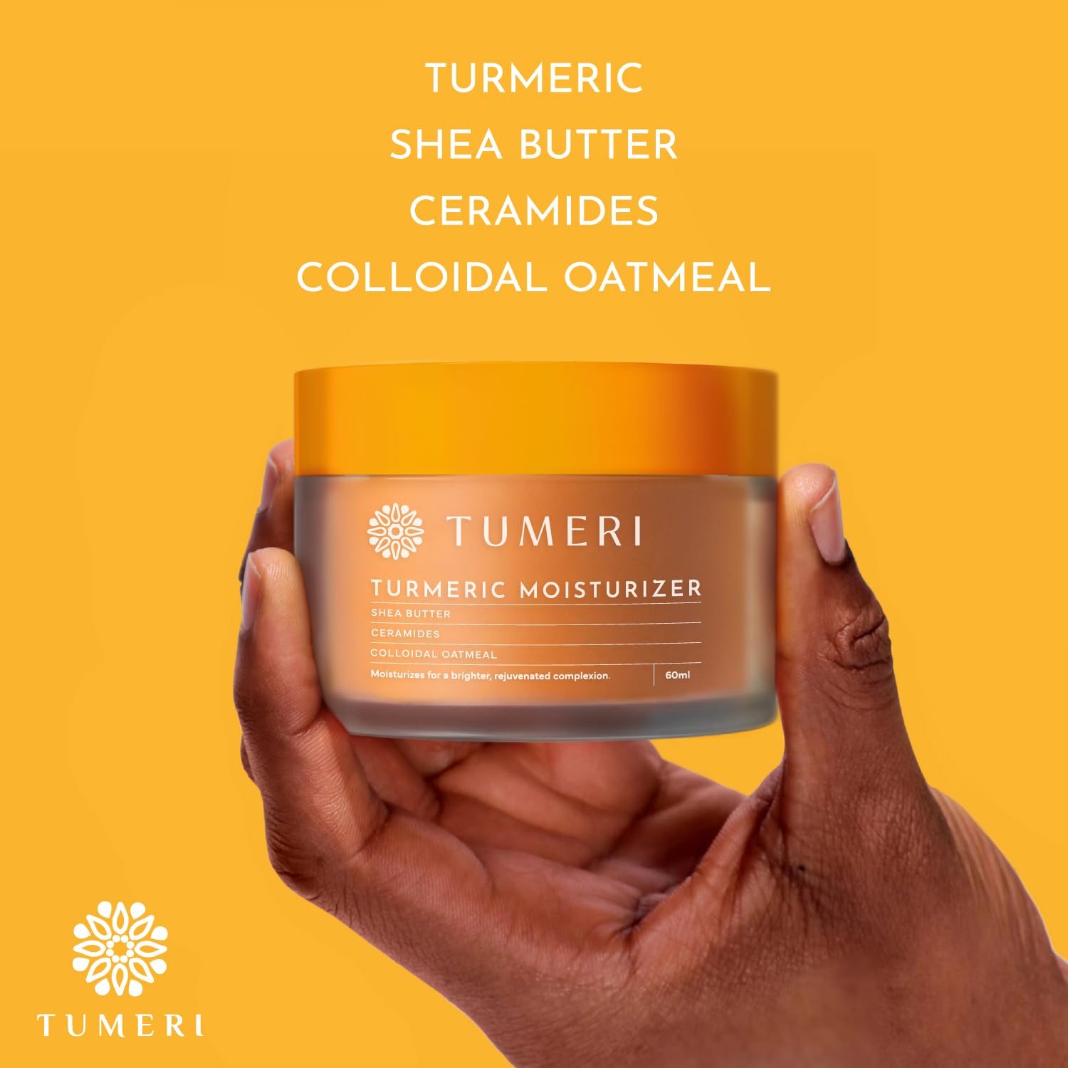 Nourishing Turmeric Moisturizer Cream for Face and Body - Hydrating and Revitalizing Formula with Shea Butter and Colloidal Oatmeal - 60 ml