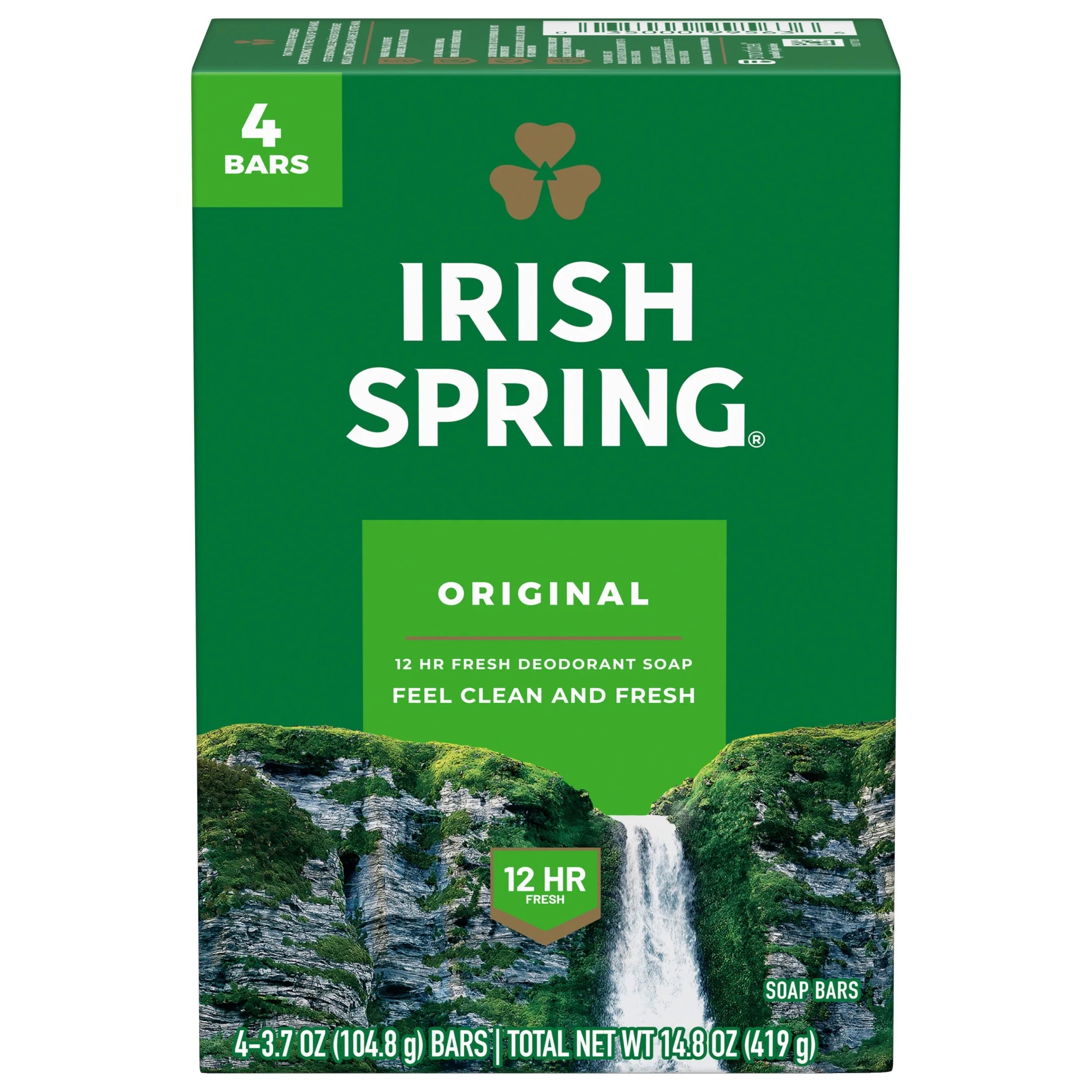 Original Deodorant Bar Soap for Men, with Flaxseed Oil, 3.7 Oz Bar (4 Pack)