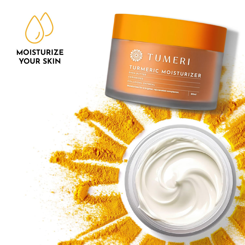Nourishing Turmeric Moisturizer Cream for Face and Body - Hydrating and Revitalizing Formula with Shea Butter and Colloidal Oatmeal - 60 ml