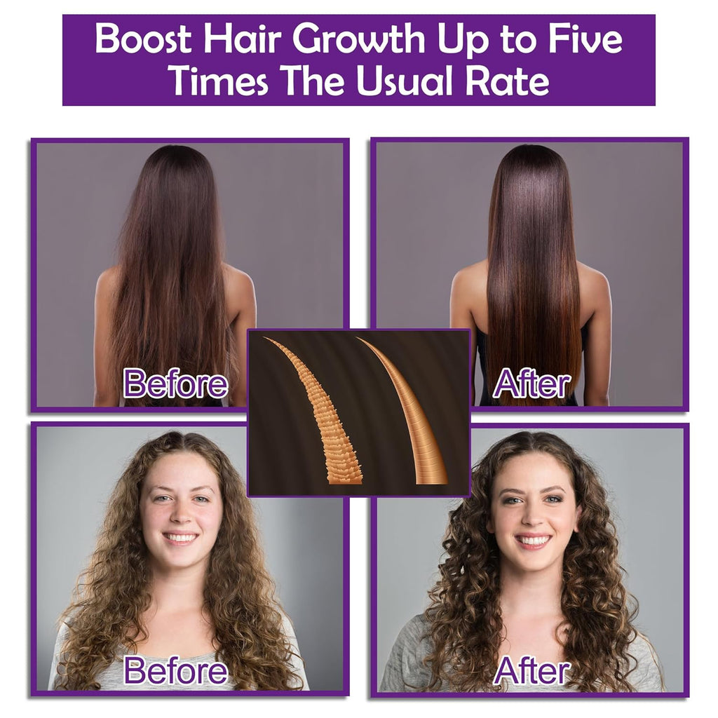 Revitalize Your Hair with Our Ultimate Hair Growth Shampoo and Conditioner Set - Infused with Rosemary, Biotin, Argan, and Castor Oils for Thinning, Damaged, and Curly Hair