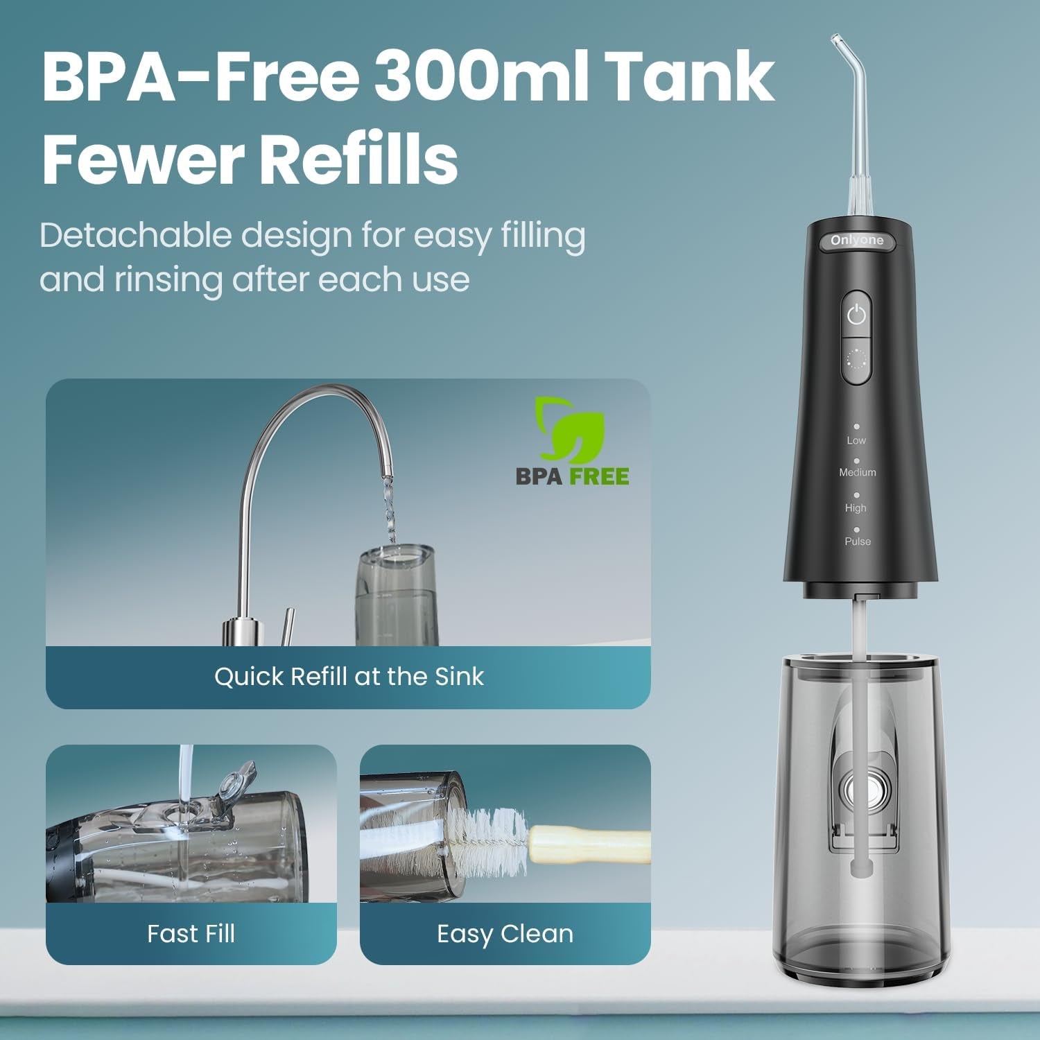 Ultimate Rechargeable Cordless Water Flosser - Adjustable Pressure for Effortless Oral Care at Home or on the Go