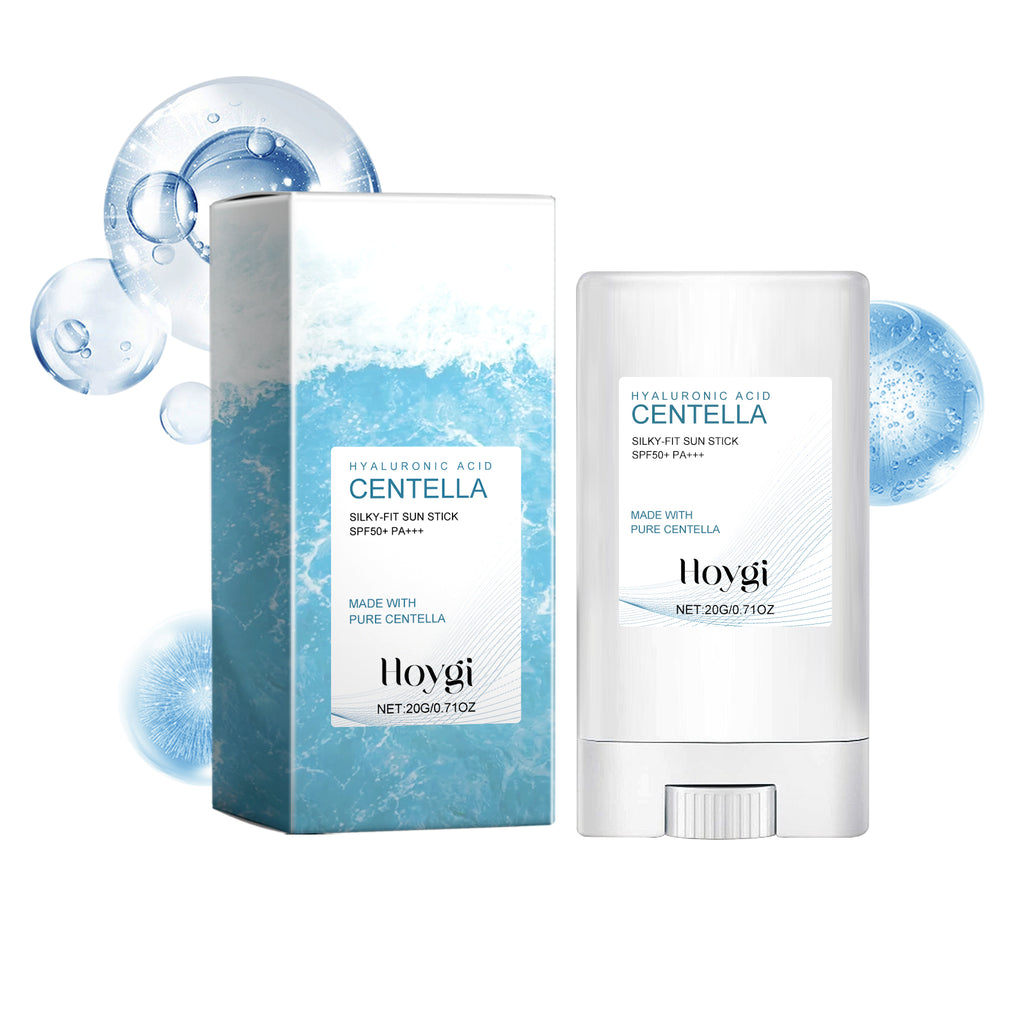 Hoygi Hyaluronic Acid Sunscreen Stick provides gentle moisturizing and UV protection, specifically designed for sunburned and reddened skin.