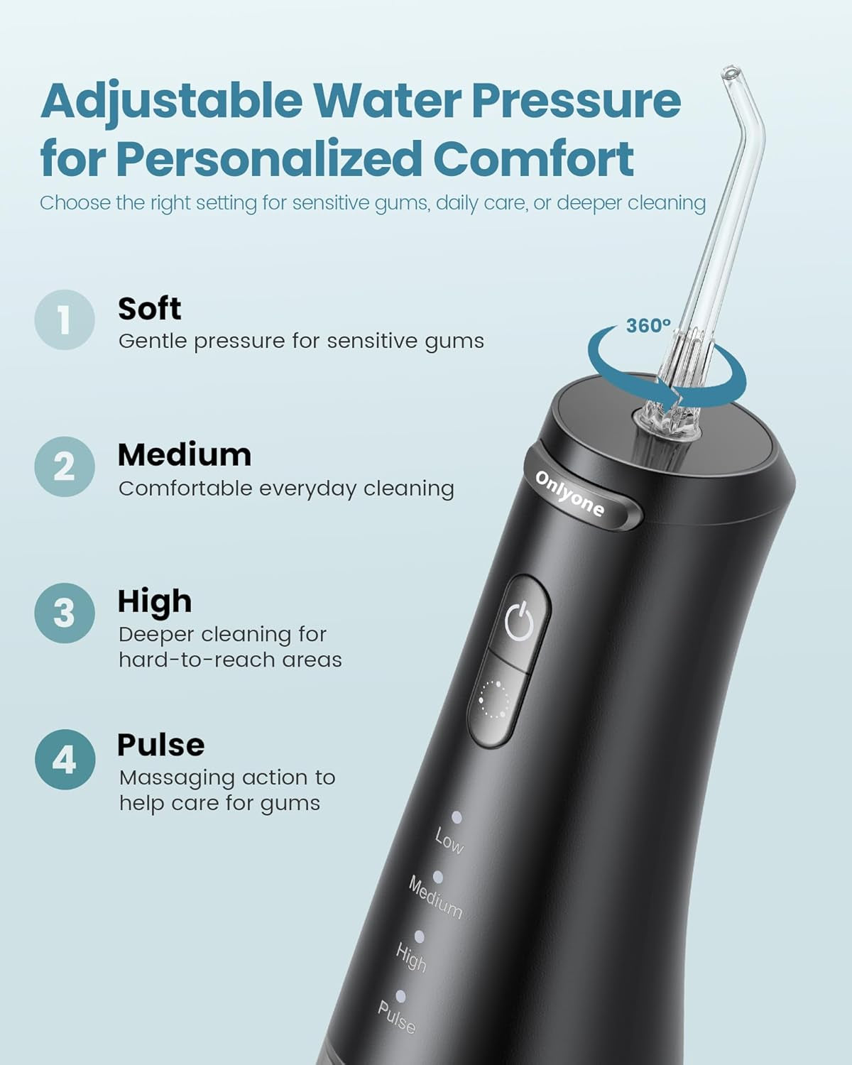 Ultimate Rechargeable Cordless Water Flosser - Adjustable Pressure for Effortless Oral Care at Home or on the Go