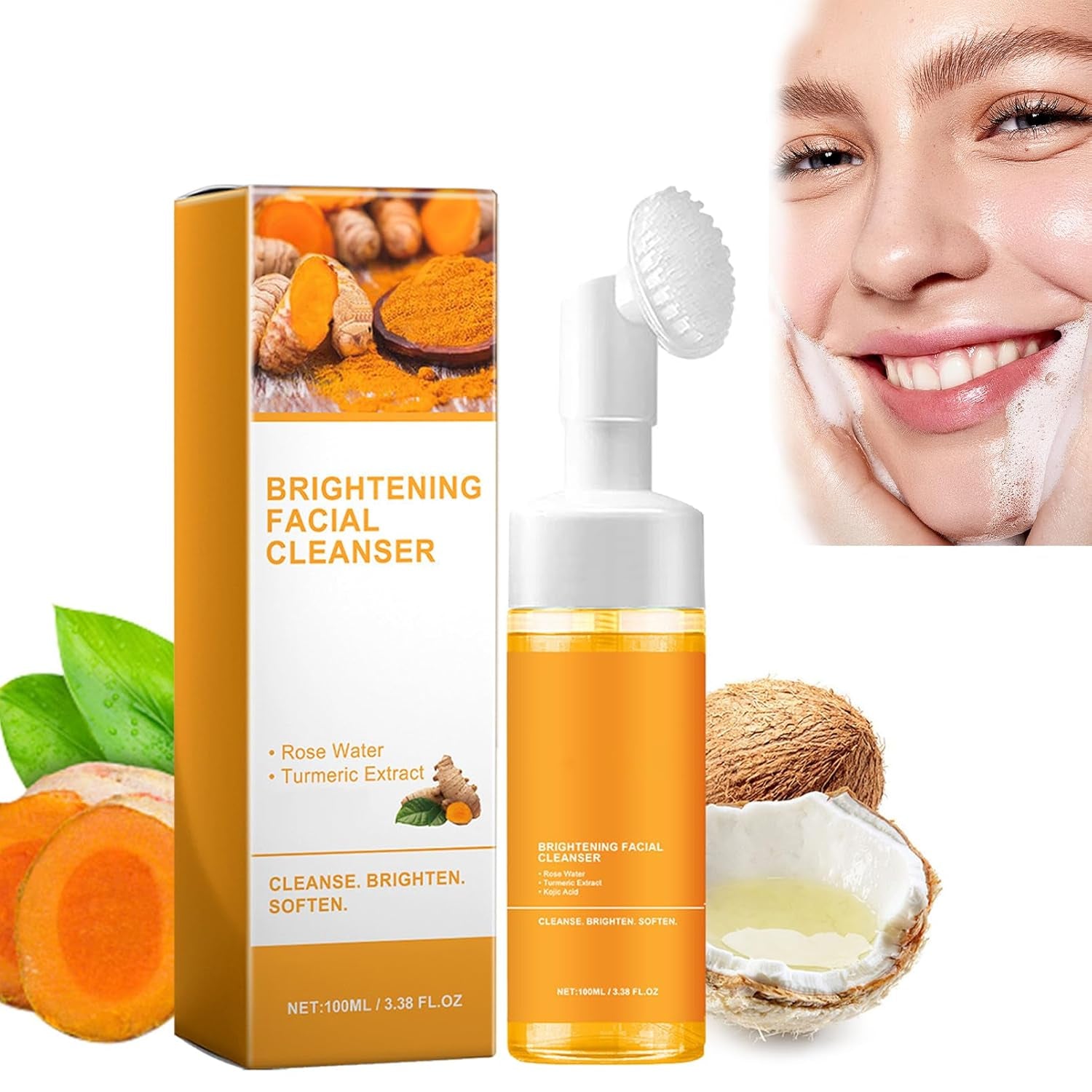 Turmeric Acid Foaming for Deep Cleansing, Hydrating and  Skincare Facials Wash Suitable for All Skin types 1PCS (1)
