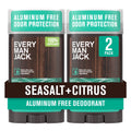 Aluminum Free Deodorant for Men, Sea Salt, Twin Pack, 3Oz Each