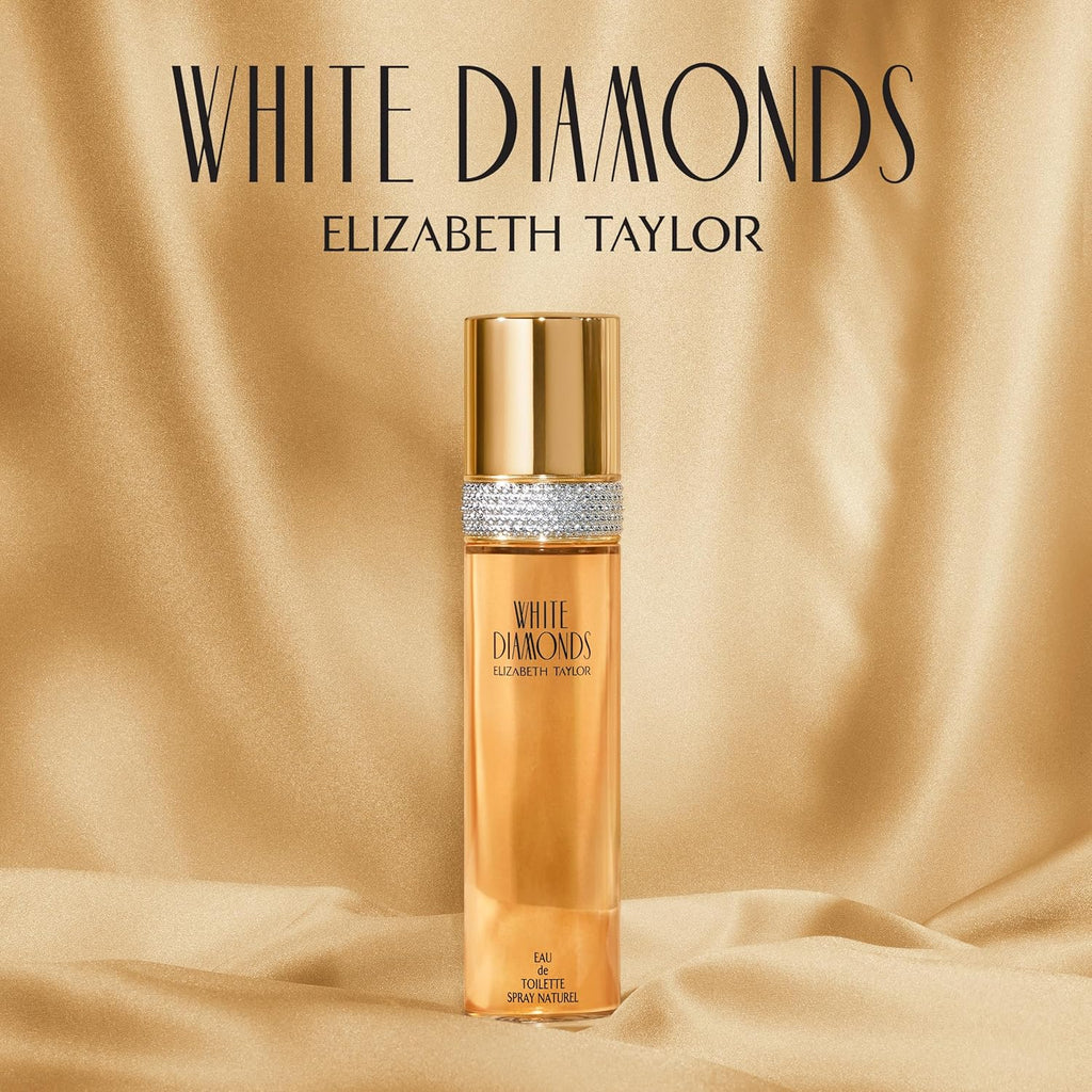 Experience the Timeless Elegance of Elizabeth Taylor's White Diamonds Eau de Toilette - Long-Lasting Floral Fragrance for Women, 3.3 Fl Oz