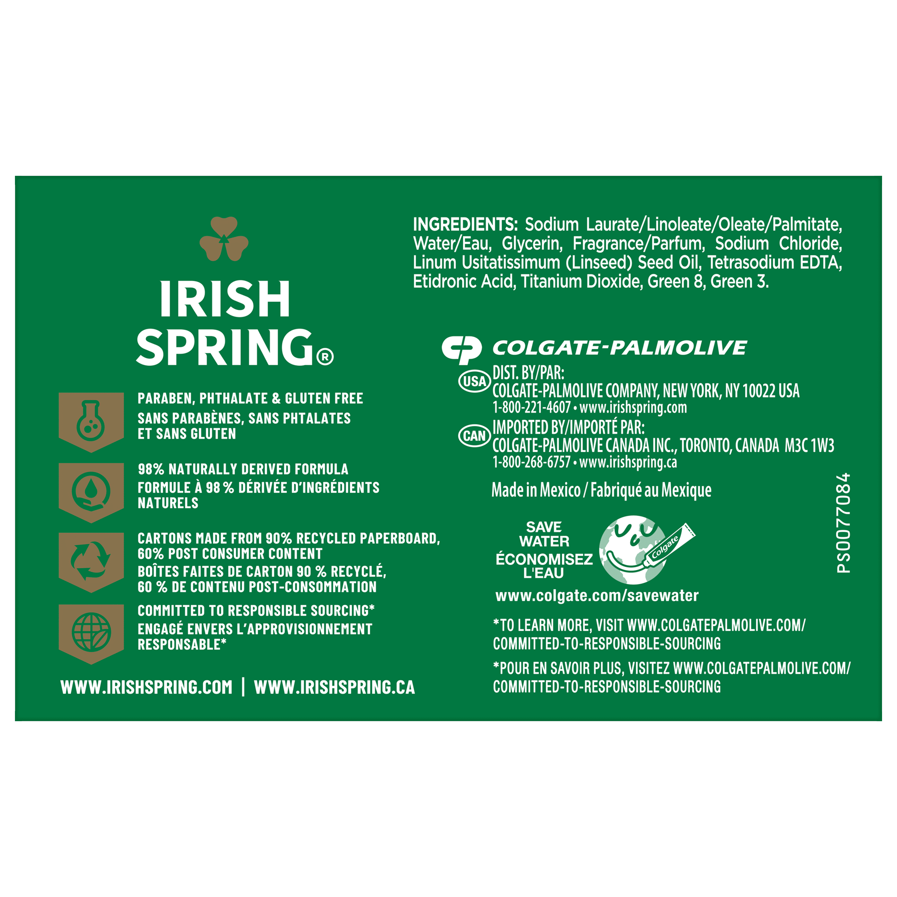 Original Deodorant Bar Soap for Men, with Flaxseed Oil, 3.7 Oz Bar (4 Pack)