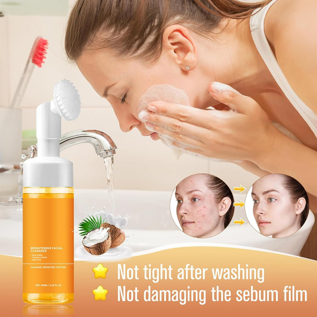 Turmeric Acid Foaming for Deep Cleansing, Hydrating and  Skincare Facials Wash Suitable for All Skin types 1PCS (1)