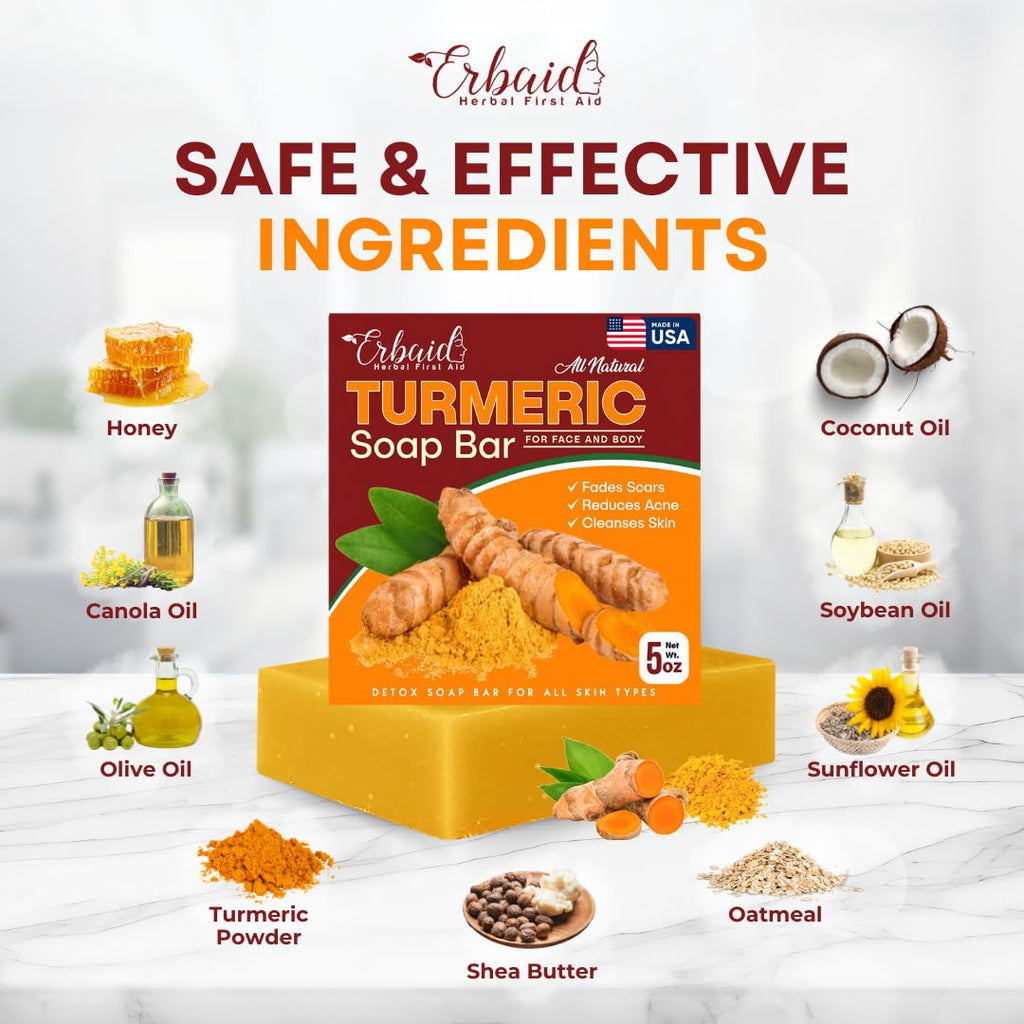 Illuminate Your Skin with Our Natural Turmeric Soap Bar – Perfect for Face & Body, Fades Dark Spots, and Hydrates for a Radiant Glow!