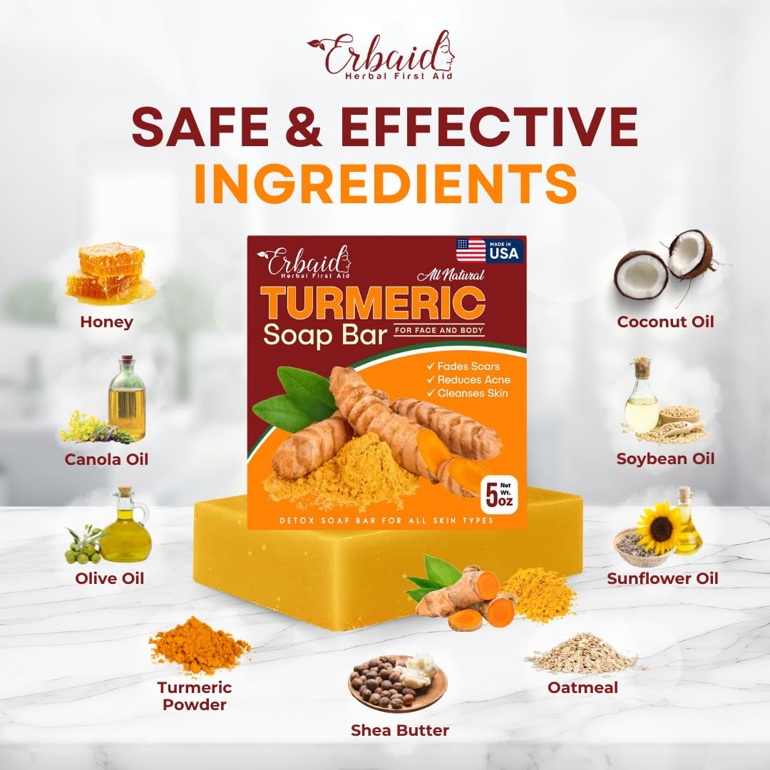 Illuminate Your Skin with Our Natural Turmeric Soap Bar – Perfect for Face & Body, Fades Dark Spots, and Hydrates for a Radiant Glow!